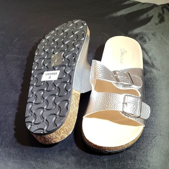 BRAND NEW SHOE LAND VIVIANA SILVER SANDAL - Picture 14 of 16